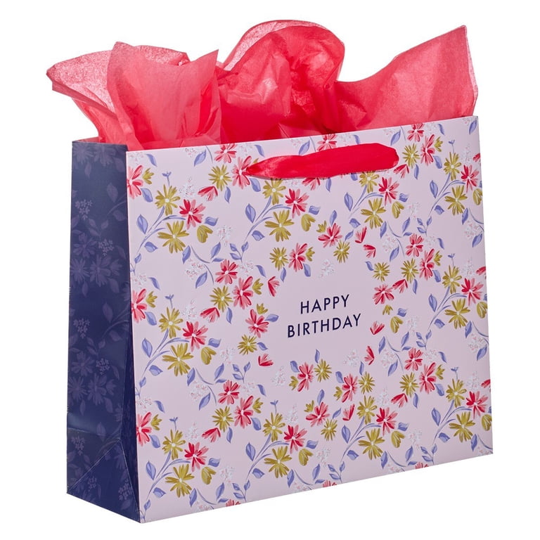 Walmart Happy Birthday Large Gift Bag Set - Pink & Purple with