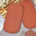 thumbnail image 2 of 2pcs Crochet Bag Bottom 11.8x5.9 Oval Purse Bottom PU Leather Bottom Shaper Pad Bags Cushion Base with Holes, 2 of 9