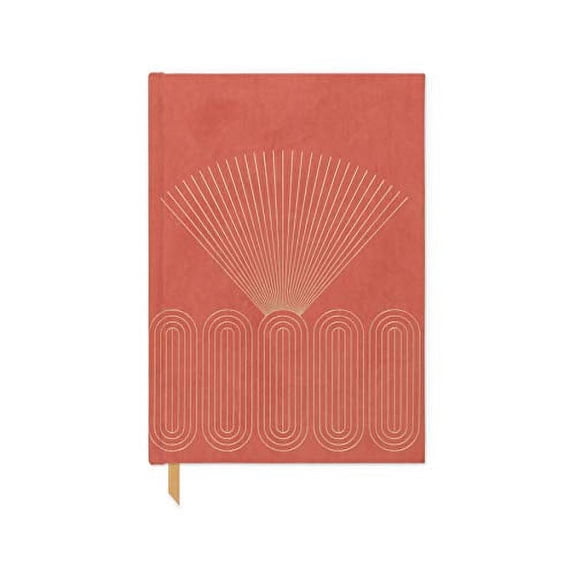 Designworks Ink Radiant Rays Suede Cloth Hardcover Pocket Journal, Bright Terracotta, 5.75" x 8.125"
