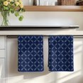 thumbnail image 7 of Navy Blue Kitchen Towels Set of 1, Geometric Leaf Diamond Plaid Abstract Check Absorbent Dish Towels for Kitchen, Microfiber Hand Towel, Quick Drying Tea Towel for Cleaning Decorative Dishcloths, 7 of 7
