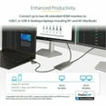 thumbnail image 2 of StarTech USB-C to Dual-HDMI Adapter, USB-C/A to 2x HDMI, 4K 60Hz, 100W PD Passthrough, 1ft/30cm Cable, USB to HDMI Converter, TAA, 2 of 6