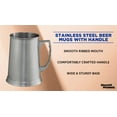 thumbnail image 3 of Stainless Steel Beer Stein Mug 13.5 oz. Set of 10, Bulk Pack - Great for Restaurant, Brewery, Pub - Silver, 3 of 5