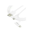 thumbnail image 3 of StarTech LTUB1MWH StarTech.com 1m (3ft) Apple Lightning or Micro USB to USB Cable for iPhone / iPod / iPad - White - Lightning/USB for iPhone, iPod, iPad, Tablet - 3.28 ft - 1 Pack - 1 x Type A Male, 3 of 5