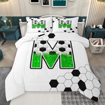 Castle Fairy Female Men Women Personalized Initial M Full Size Comforter Sets 3-Piece,Gradient Bling Glitter Bedding Comforter Set,Abstract Honeycomb Sport Soccer Lightweight Bedding Sets