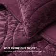 thumbnail image 4 of EVERGRACE Luxury Velvet Quilt King Size, Ultra Soft Wave Crushed Velvet Bedding Set, Lightweight Quilted Comforter Set for All Season, Oversized Bedspread Coverlet with 2 Shams, Mauve Purple, 4 of 8