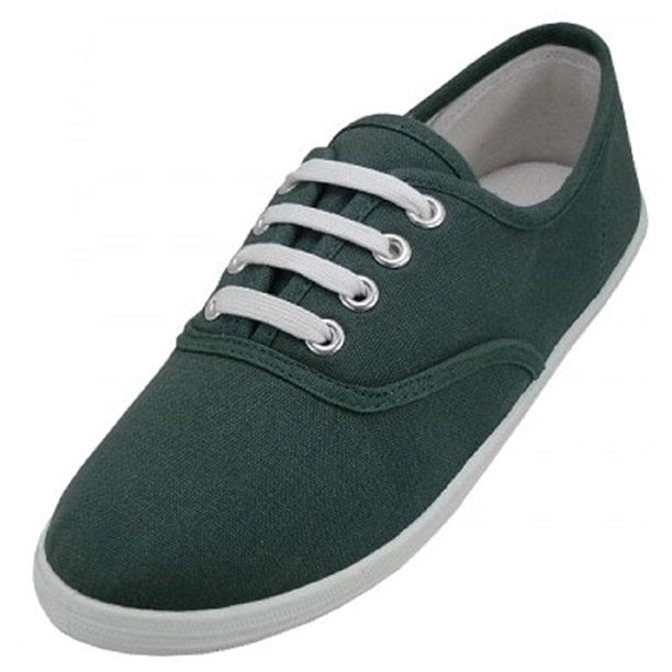 Shoes 18 Womens Canvas Shoes Lace up Sneakers 324 Hunter Green 6 -  Walmart.com
