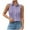 Purple, variant on Cxenplz Collared Halter Tops for Women Sleeveless Print Turdown Tank Top Button Up Striped Blouse