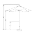 thumbnail image 4 of 7.5' Fiberglass Market Umbrella Pulley Open Silver Anodized/Olefin/Sunset, 4 of 4