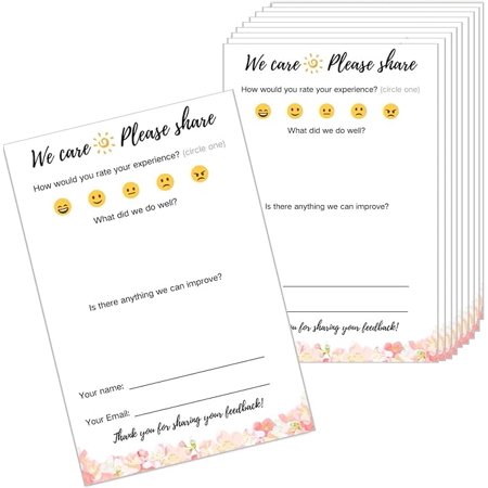 100 Suggestion Cards Comment Cards Airbnb Essentials for Hosts Restaurant Supplies Guest Review Cards Business Review Cards Suggestion Box Cards Floral Border