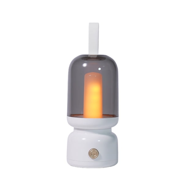 Luz nocturna LED de plástico con llama, luz cálida parpadeante, enchufable, de bajo consumo y regulable, para dormitorio, cuarto de bebé, pasillo y decoración del hogar