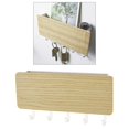 thumbnail image 4 of Estante de almacenamiento del organizador del correo del tenedor de la llave de la correa del perro del gancho de la pared para la llave del bolso del - Madera natural Soledad Ganchos para colgar en la pared, 4 of 7