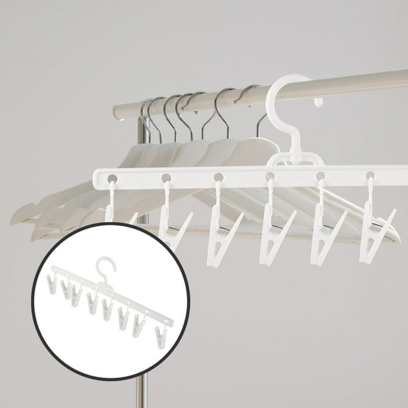 NIAIZEK Windproof Multi-Purpose Hanger Clips for Socks, Underwear, and Small Clothes - White Household Laundry Accessories