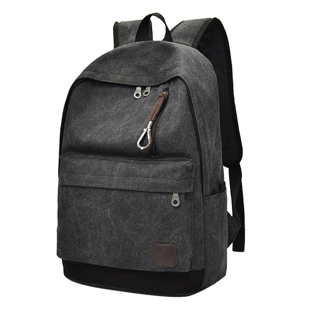 High Quality Canvas Mens Womens Travel Backpack Rucksack Bag Hand Luggage Black as described