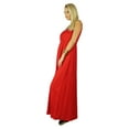 thumbnail image 2 of Bimba Women Long Red Maxi Dress Embroidered Neck Trendy Chic Clothing, 2 of 5
