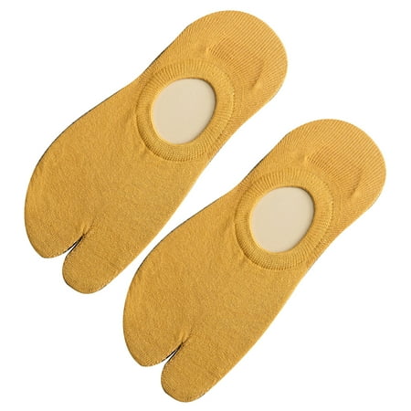 

LEAQU 1 Pair Men Women Solid Color No Show Split Toe Non-slip Elastic Low Cut Socks