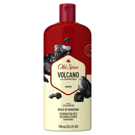 Old Spice Volcano with Charcoal Build-up Removing Men's Shampoo, 25.3 fl