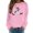 Pink, variant on Fgnfyis Women's Halloween Printed Round Neck Long Sleeved Sweatshirt Pullover and Hoodie Hoodies for Women White L