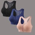 thumbnail image 2 of Fewfanhot 3-Pack Zip-Front Racerback Sports Bras for Women Breathable Mesh Back Supportive Workout Tops, Comfortable Athletic Bras for Gym Yoga Running, 2 of 9
