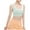 Green, variant on Virmaxy Womens High Impact Sports Bra Color Blocking Fake Two-Piece High Elastic Shock-Absorbing Gathered Sports Bra Blue M
