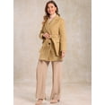 thumbnail image 3 of INSPIRE CHIC Manteau Trench Long à Revers Cranté à Double Boutonnage avec Ceinture pour Femme, 3 of 7