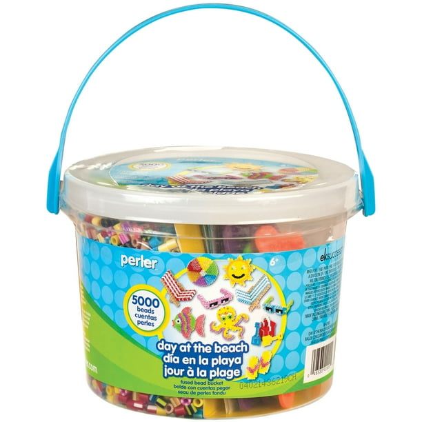 Perler Beads Day at The Beach Fuse Bead Bucket Craft Activity Kit, 5006