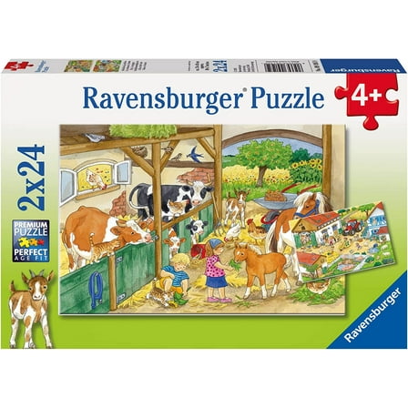 Happy Country Life Puzzle for Children from 4 Years with 2 x 24 Piece, Ravensburger Children's Puzzle 09195