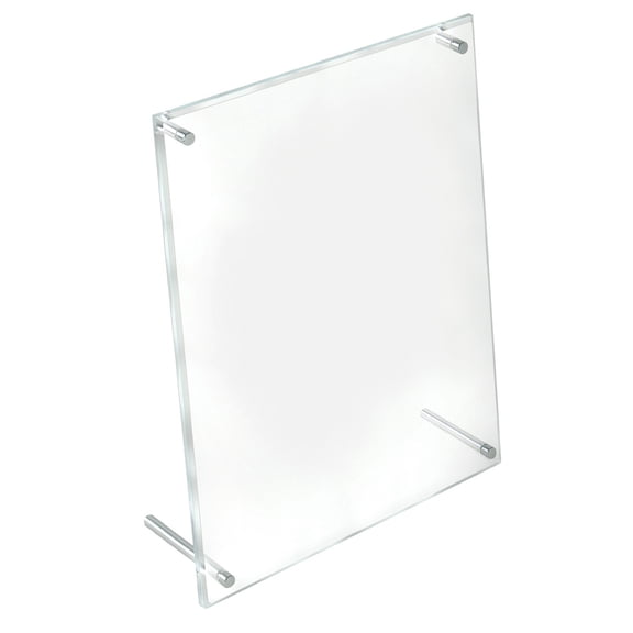 Beveled Edge L-Frame Acrylic Sign Holder 8.5"W X 11"H, 2-Pack