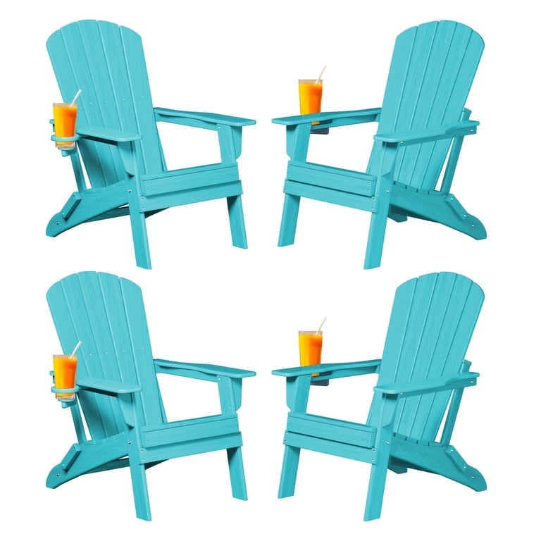 Awoutwood Folding Adirondack Chair, Weather-Resistant Plastic