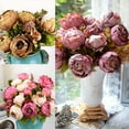 thumbnail image 4 of Flmtop 8Pcs Artificial Peony Realistic Easy to Use Vintage Artificial Peony Bouquet for Garden, 4 of 9