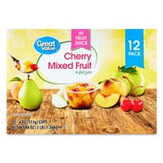 Great Value Cherry Mixed Fruit, 4 oz, 12 Count