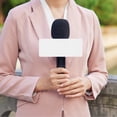 thumbnail image 2 of KAKOWELY studio equipment supply Interview Plate Blank Useful Mic Blank Plate Mic Blank Plate Microphone Part Interview Mics Blank With Clip Acrylic Interview Mic Blank, 2 of 5