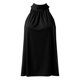thumbnail image 5 of Blusa sin mangas con tirantes de seda y cordones para mujer - Top informal con cuello colgante para todas las estaciones, poliéster y algodón, lavable a máquina, 5 of 5