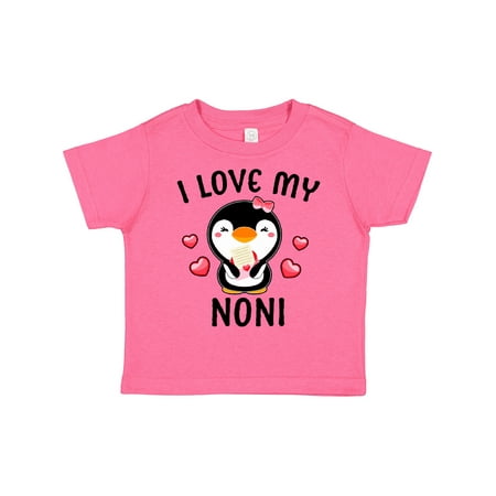 

Inktastic I Love My Noni with Cute Penguin and Hearts Girls Toddler T-Shirt