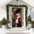 thumbnail image 6 of Zawou Christmas Door Cover - Santa Decoration 6x3Ft Large Winter Photography Backdrop for Indoor Outdoor Front Door Banner Party Use, 6 of 6