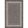 thumbnail image 1 of Unique Loom Outdoor Border Collection Transitional Flatweave Black Area Rug, 4' 0 x 6' 0, 1 of 10