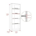 thumbnail image 6 of MAYEERTY Freestanding 5-Shelf Wood Bookshelf with Adjustable Shelves for Home Office, Cherry, 6 of 7