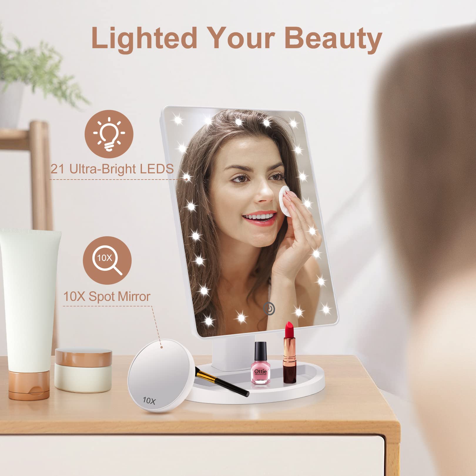 Funtouch Lighted Makeup Mirror With 10X Magnification photo 7