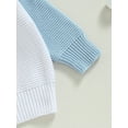 thumbnail image 6 of Wassery Infant Baby Sweaters for Boys Girls Long Sleeve Crew Neck Contrast Color Loose Knitted Pullovers Tops 3 6 9 12 18 24 Months Newborn Fall Winter Warm Knitwear, 6 of 7