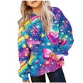 thumbnail image 2 of Cowsor Sweat à Capuche pour Enfants / Manches Longues Imprimé Col Rond / Tissu Extensible Doux / Tenue Décontractée Chaude pour École Quotidienne / Garçons Filles 2-14 Ans, 2 of 5