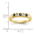 thumbnail image 2 of 14K Yellow Gold Ring Band Wedding Diamond Round Sapphire Blue, Size 8, 2 of 2