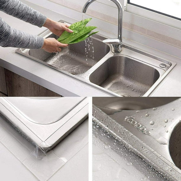 Moule étanche pour évier de cuisine domestique, ruban adhésif transparent,  outil de joint d'eau auto