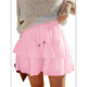 thumbnail image 1 of Falda Pantalón con Volantes y para Mujer, Estilo Casual, de Cintura Alta, Color Rosa, Talla L, 1 of 8