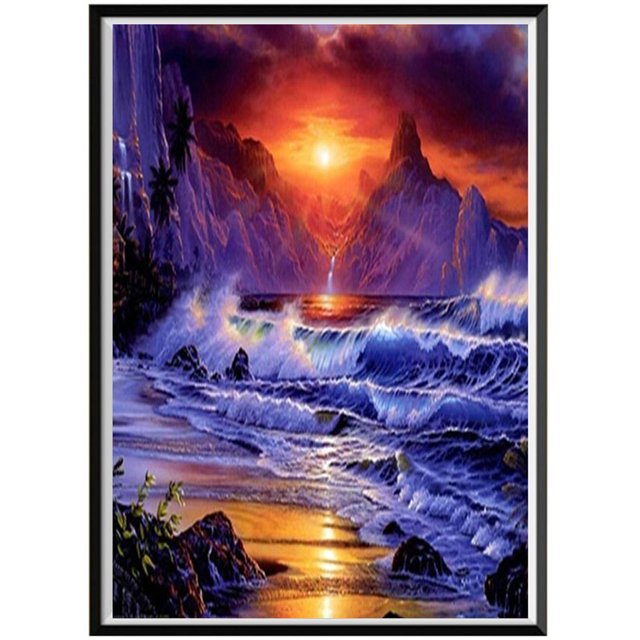 Diy Diamond Painting,Cross Stitch Full Diamond Embroidery Wall Decoration Diamond Mosaic Pattern Rhinestones Needlework