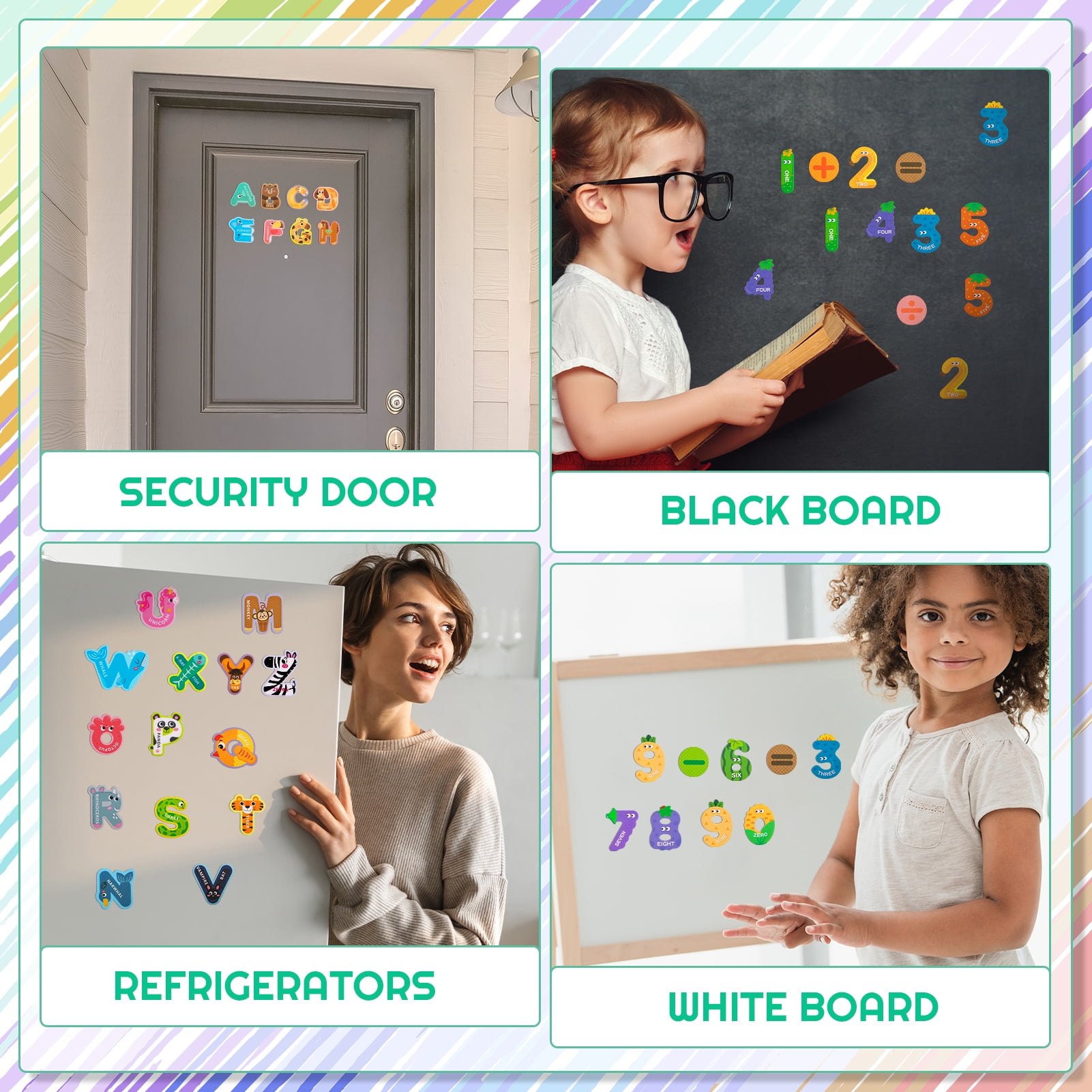 sixwipe 52 Pcs Magnetic ABC Alphabet Letters, Numbers and Symbols