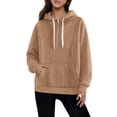 thumbnail image 3 of Certgust Hoodies Womens Oversized Zip Hoodie Sweatshirt Long Sleeve Casual Fall Jacket with Pockets Drawstring Top, 3 of 9