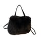 thumbnail image 3 of Bolso de mano peludo para mujer, tipo cartera, tipo bandolera, suave, para citas, fiestas y ocio. negro, 3 of 9