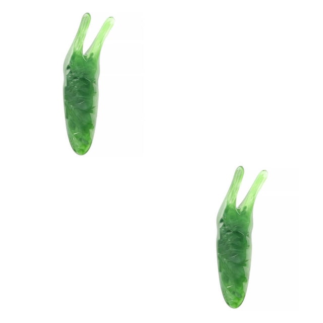 QualitChoice Resin Worm Shape Nose Massager Scraping Circulation Portable Travelling Lifting Scraper Neck Wrist Hand Green 2Set