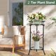 thumbnail image 5 of Soporte metálico para plantas de 2 niveles, 52 cm, para interior y exterior, esquinero de hierro, para jardín y oficina, 2 unidades, 5 of 8