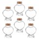 thumbnail image 5 of 6pcs Heart Shaped Clear Glass Candy Jars with Cork Lids, Decorative Transparent Bottles for Home Storage and Organization, 5 of 5