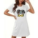 thumbnail image 5 of Camisón corto de talla grande para mujer, camisón de manga corta con estampado de pecho a la moda, camisón para mujer, 5 of 5